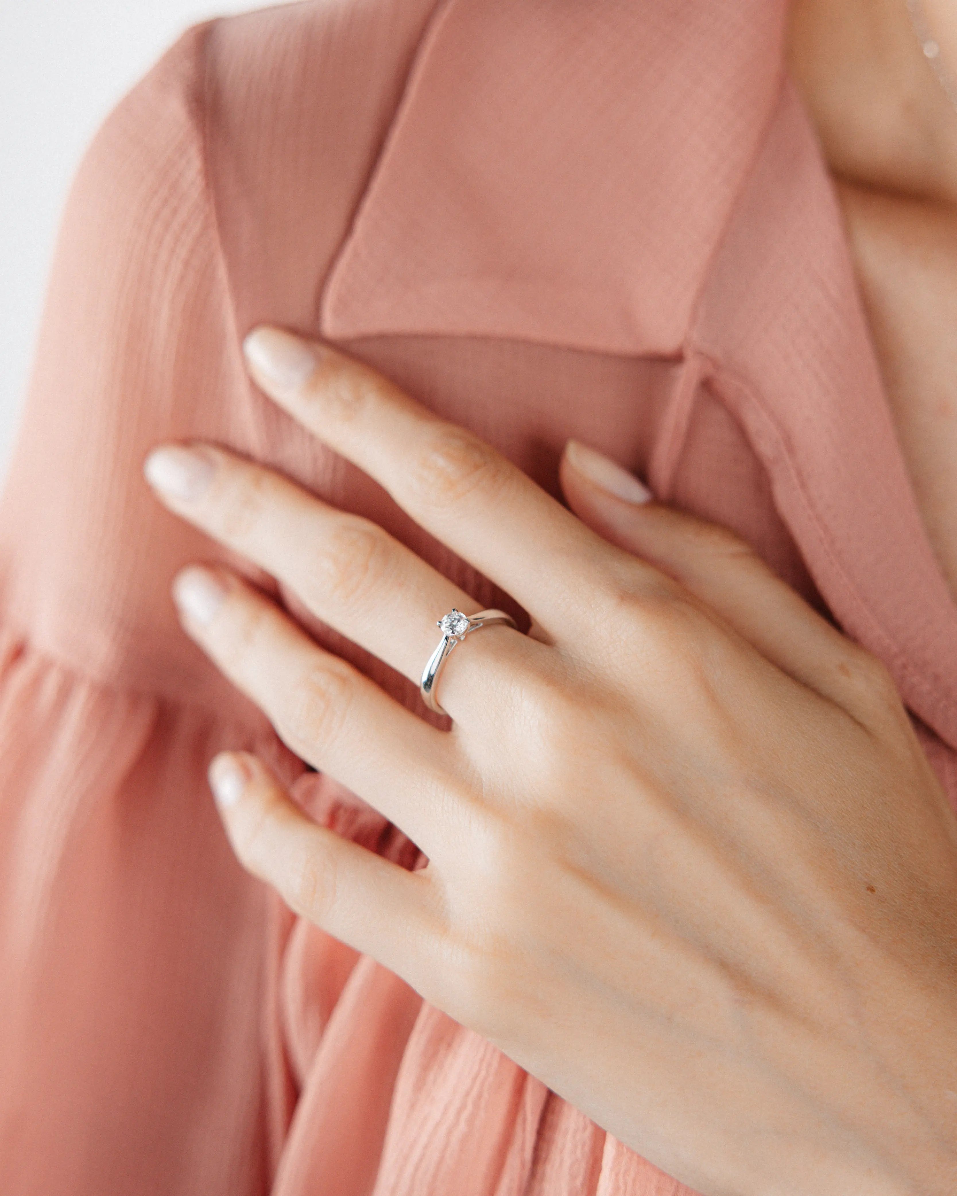 Bague Infini 0.3ct en or blanc et diamant de synthèse