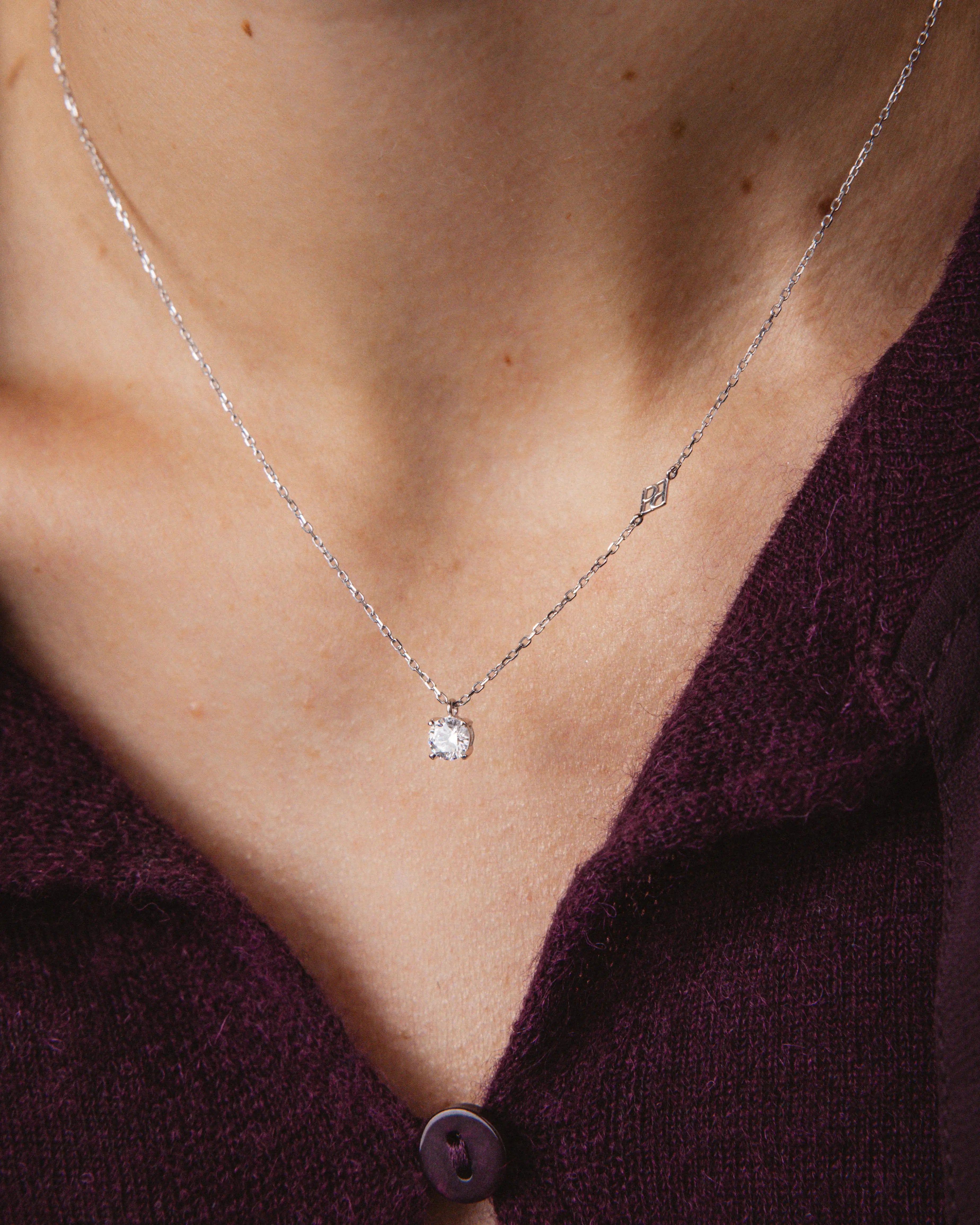 Collier Infini 0.30 carat en or blanc et diamant 