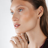 Boucles d'oreilles Rivière 0.72 carat en or blanc et diamant 