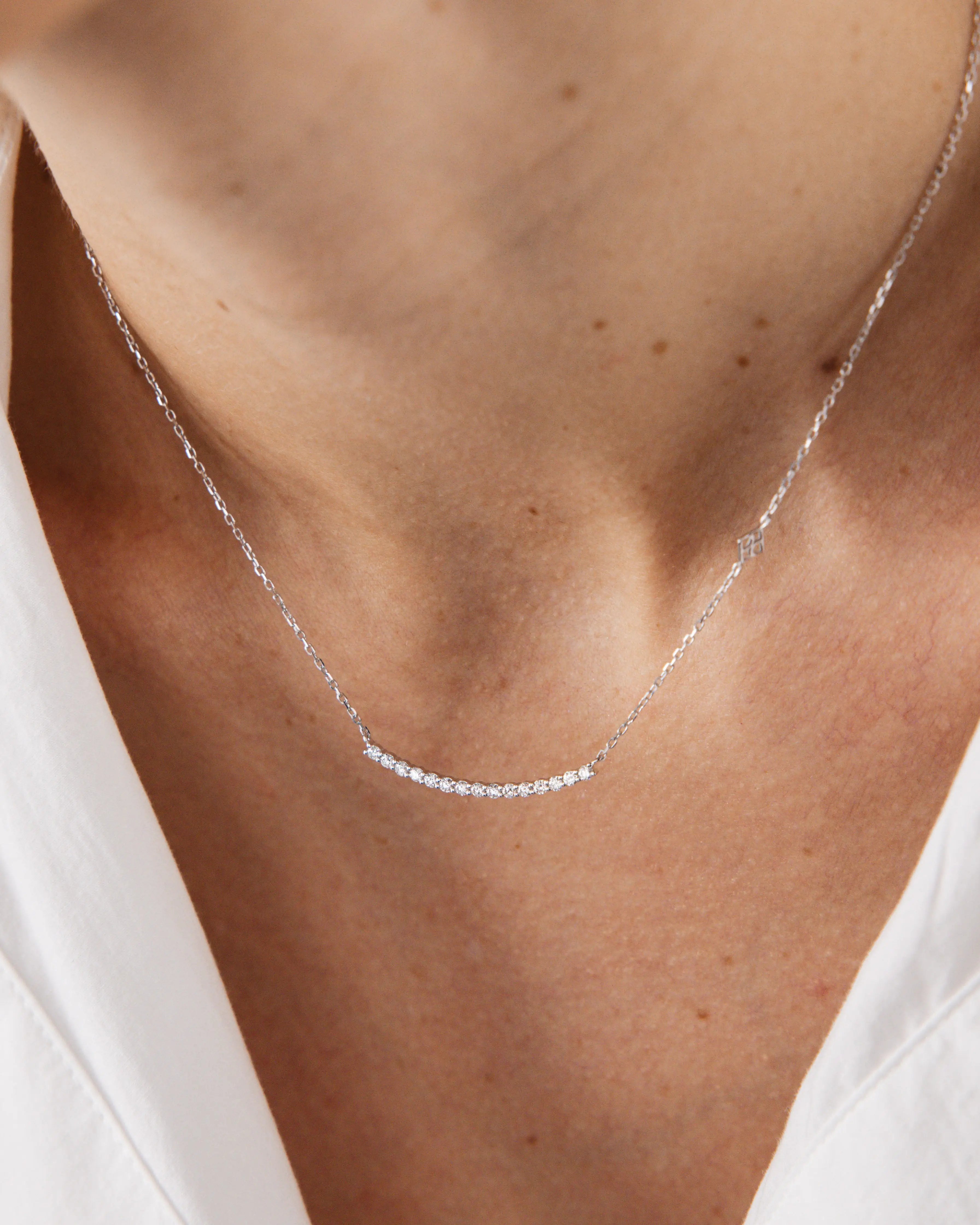 Collier Pure 0.45 carat en or blanc et diamant de synthèse