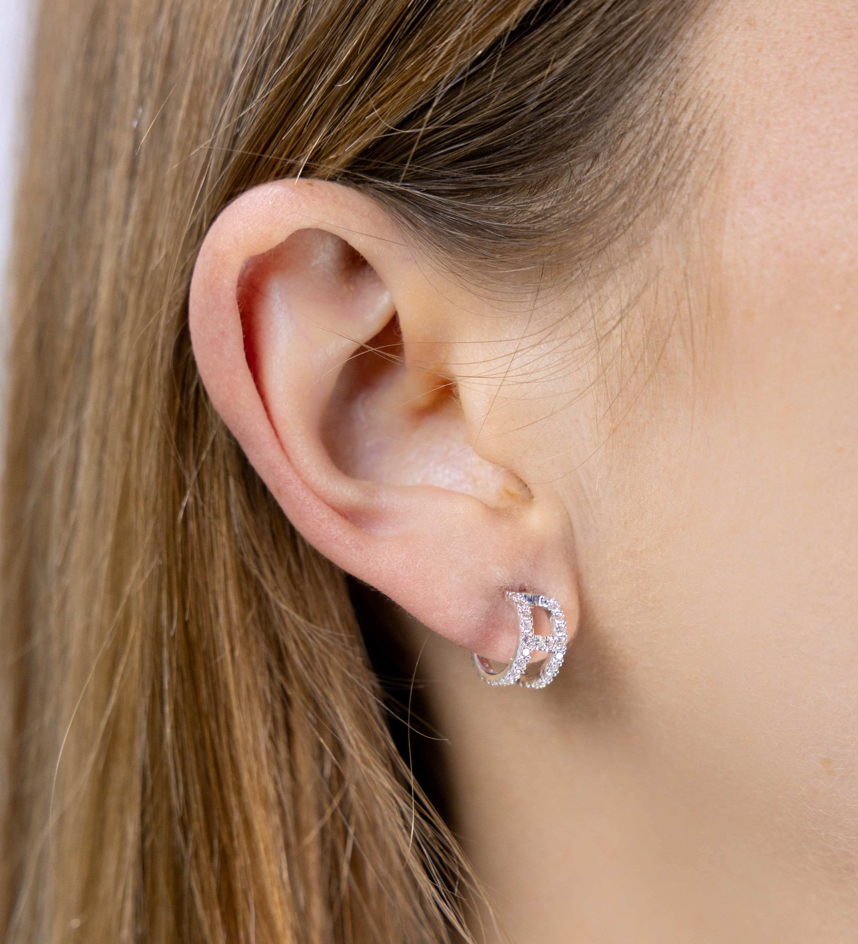 Boucles d'oreilles Bianca en or blanc