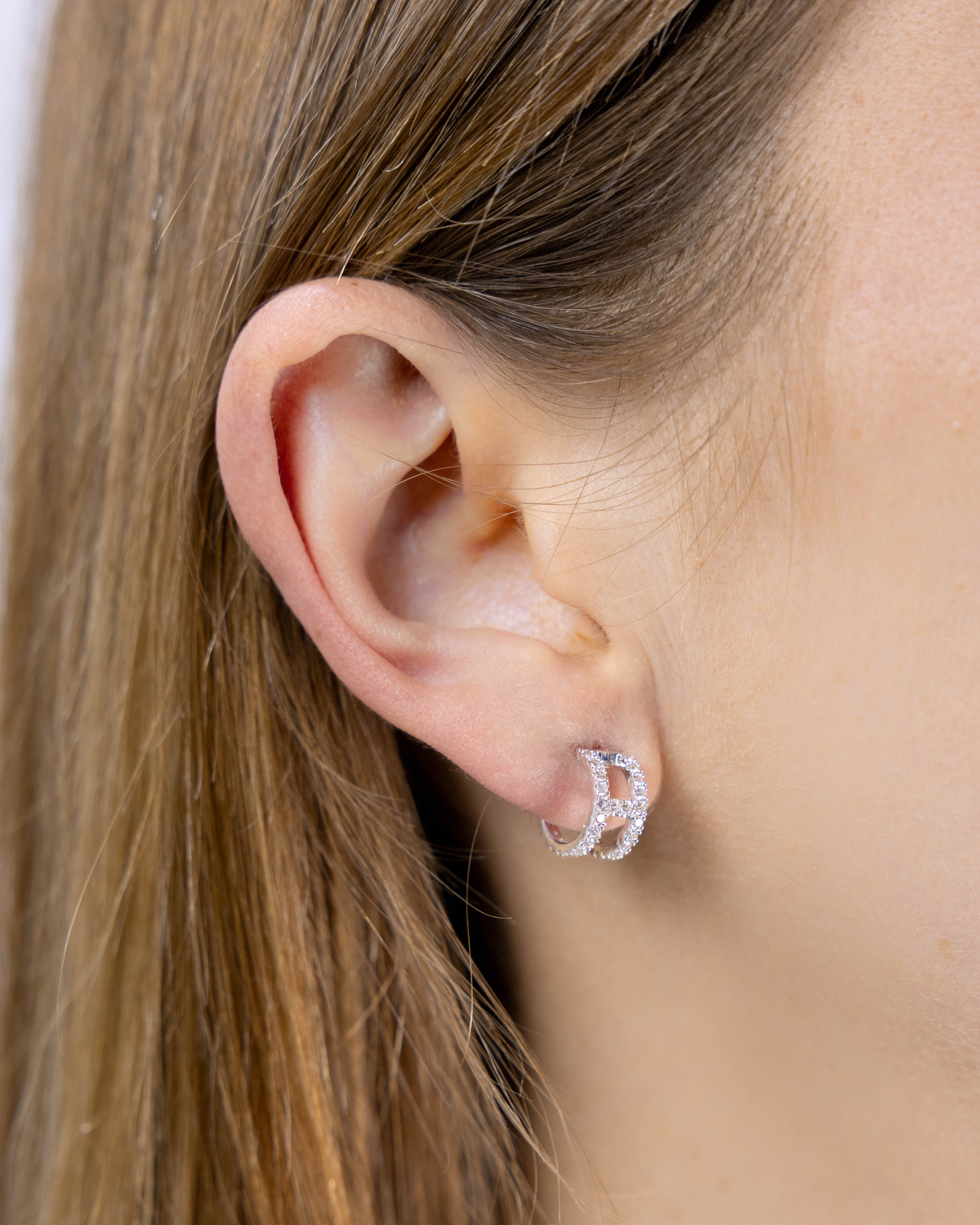 Boucles d'oreilles Bianca en or blanc