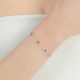Bracelet Fiori Prune Or Jaune
