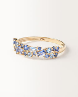 Bague Ophélie Bleue en or jaune
