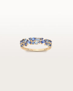 Bague Ophélie Bleue en or jaune