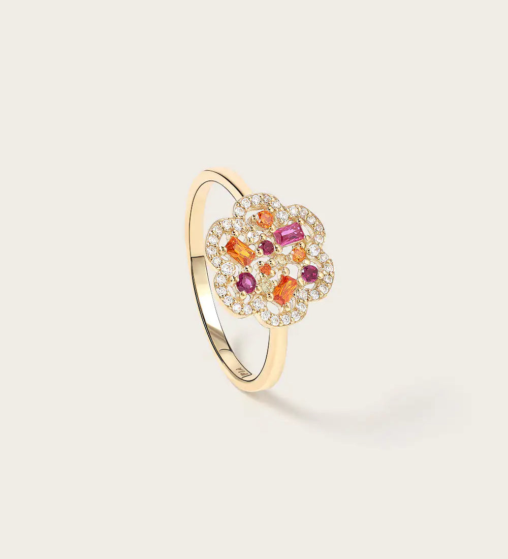 Bague Baby Flora Rosée en or jaune 