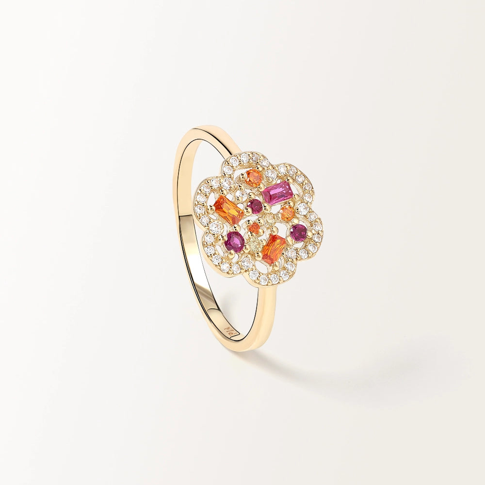 Bague Baby Flora Rosée en or jaune 