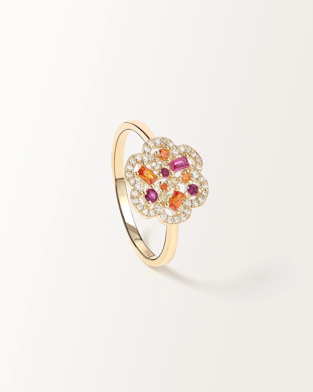 Bague Baby Flora Rosée en or jaune 