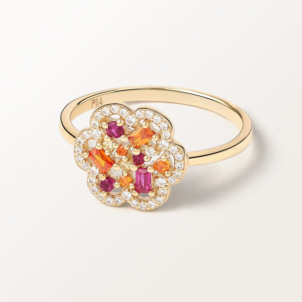 Bague Baby Flora Rosée en or jaune 