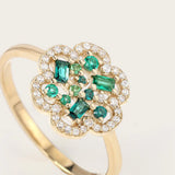 Bague Baby Flora Olive en or jaune 