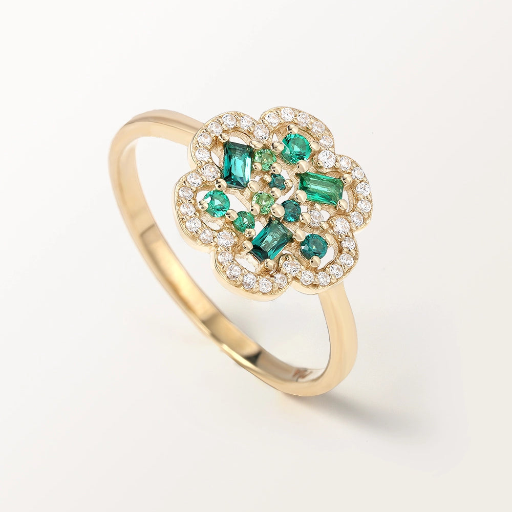 Bague Baby Flora Olive