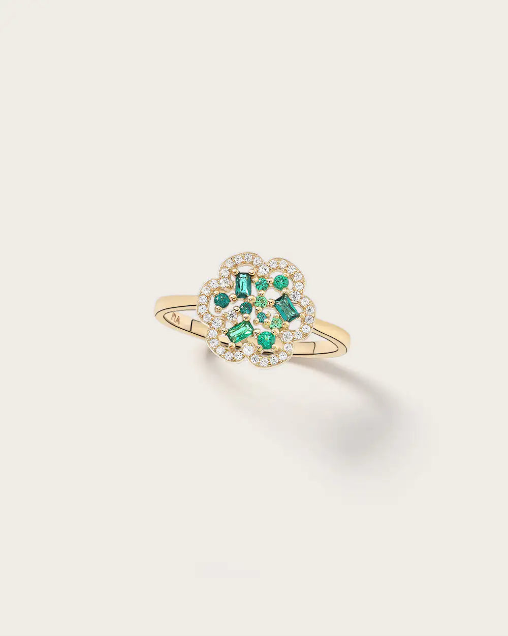 Bague Baby Flora Olive en or jaune 