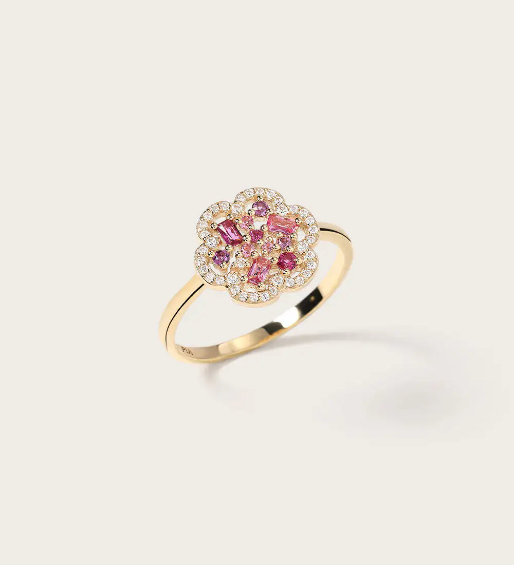 Bague Baby Flora Prune en or jaune 