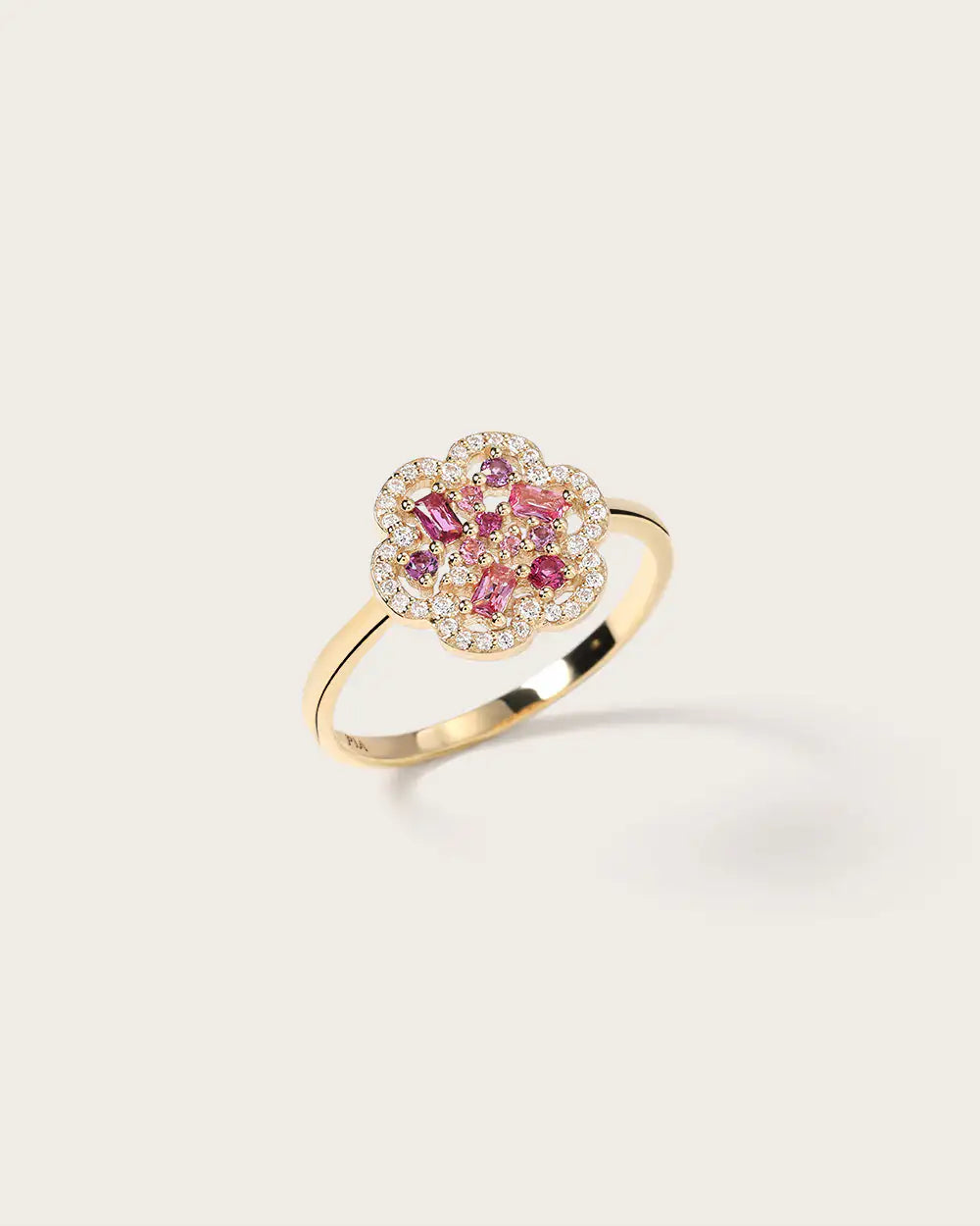 Bague Baby Flora Prune en or jaune 