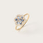 Bague Baby Flora Bleue en or jaune 