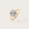 Bague Baby Flora Bleue en or jaune 