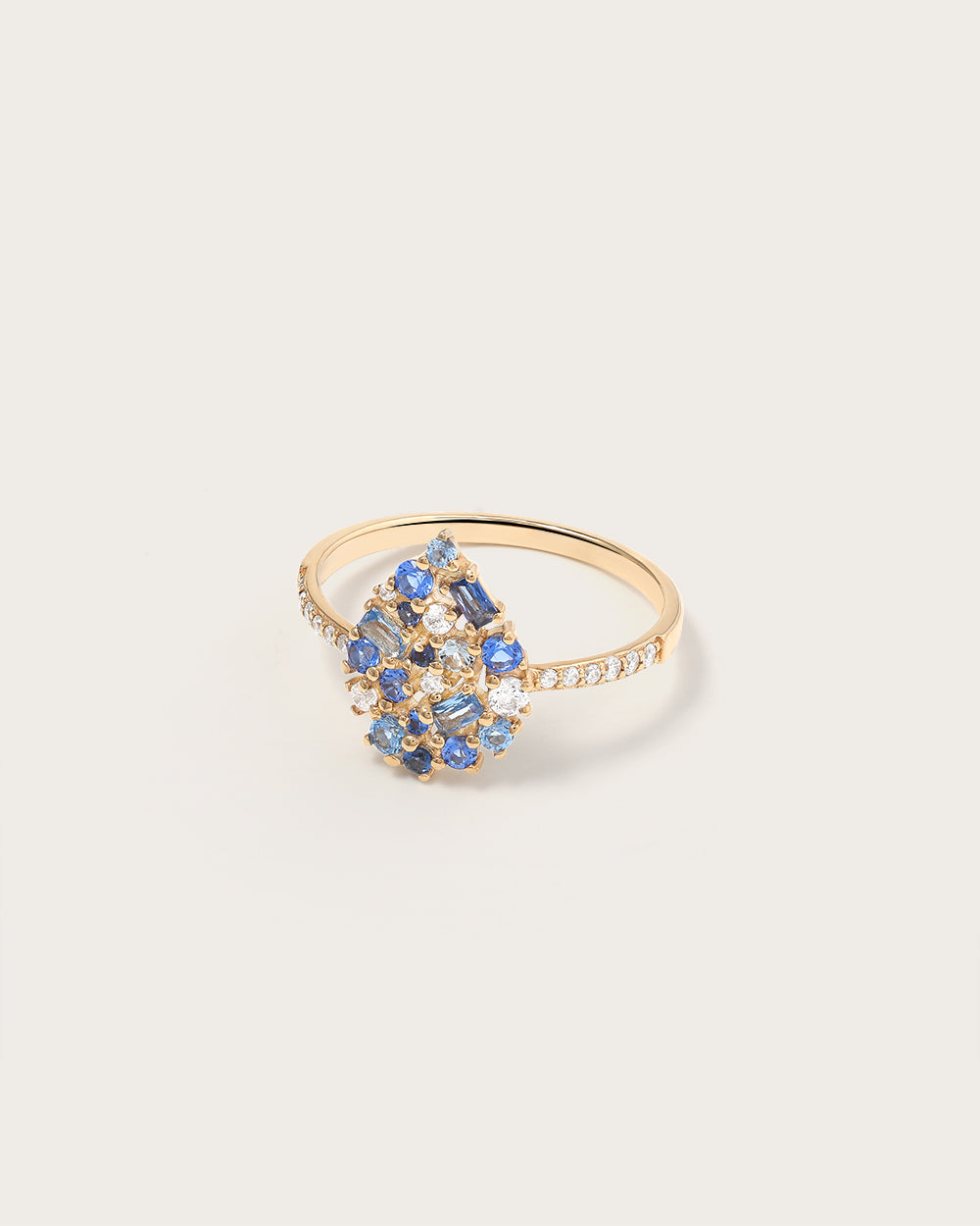 Bague Paloma Bleue en or jaune 