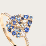 Bague Paloma Bleue en or jaune 