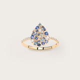 Bague Paloma Bleue en or jaune 