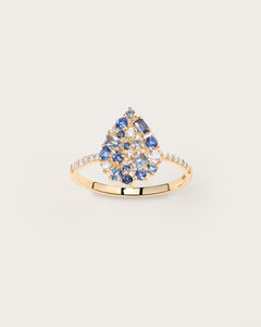 Bague Paloma Bleue en or jaune 