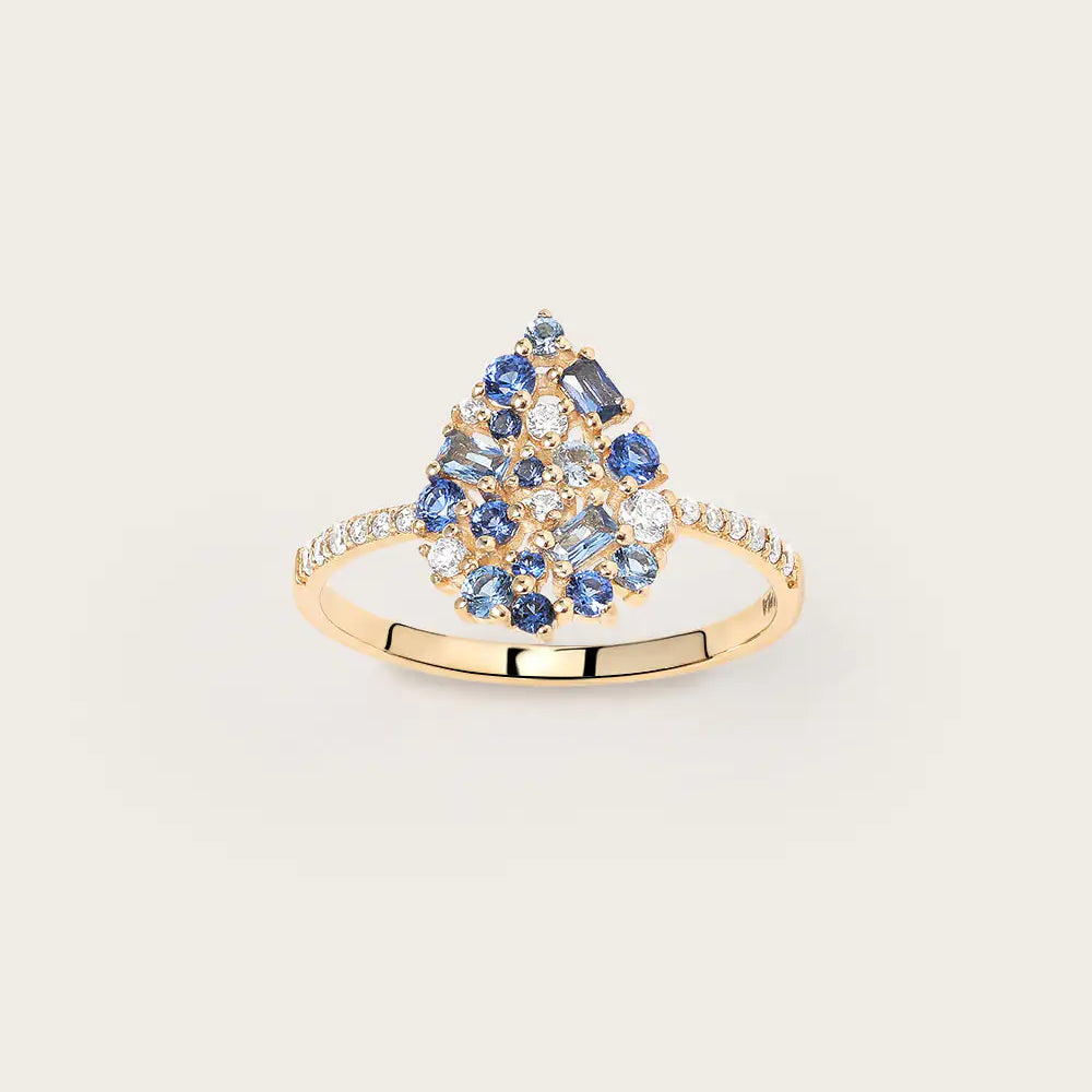 Bague Paloma Bleue en or jaune 