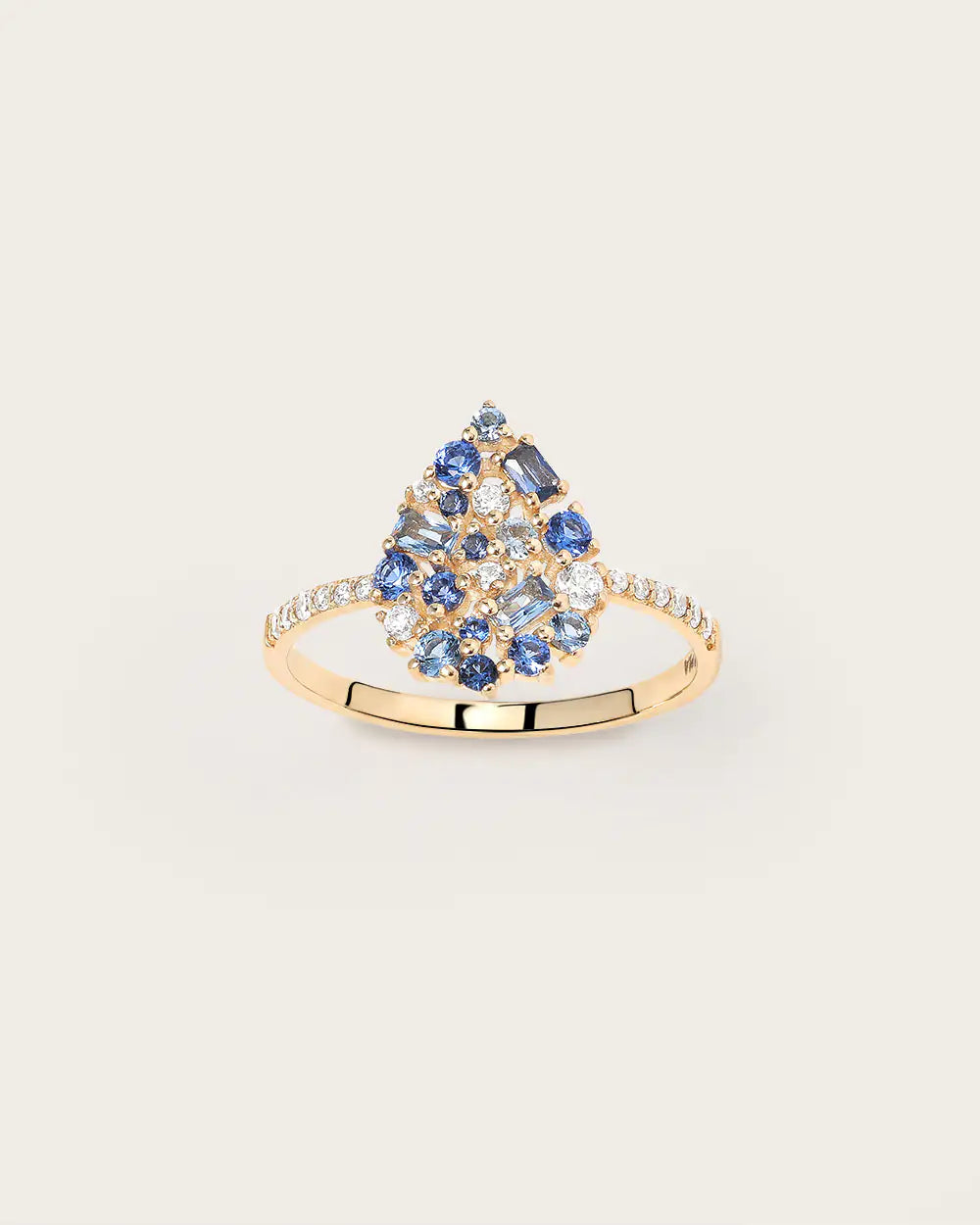 Bague Paloma Bleue en or jaune 