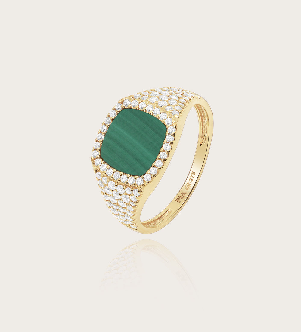 Bague Divine Malachite en or jaune