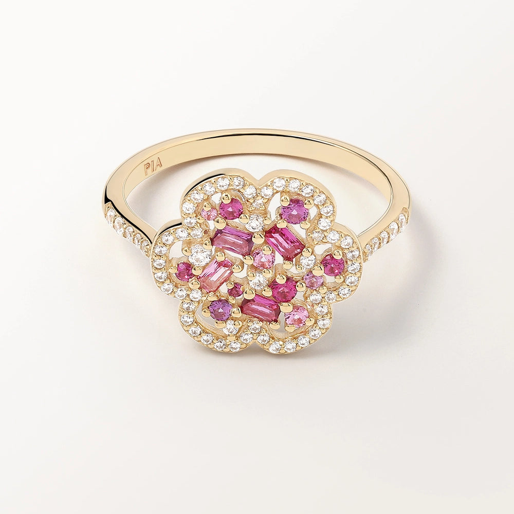 Bague Flora Prune en or jaune