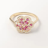 Bague Flora Prune en or jaune