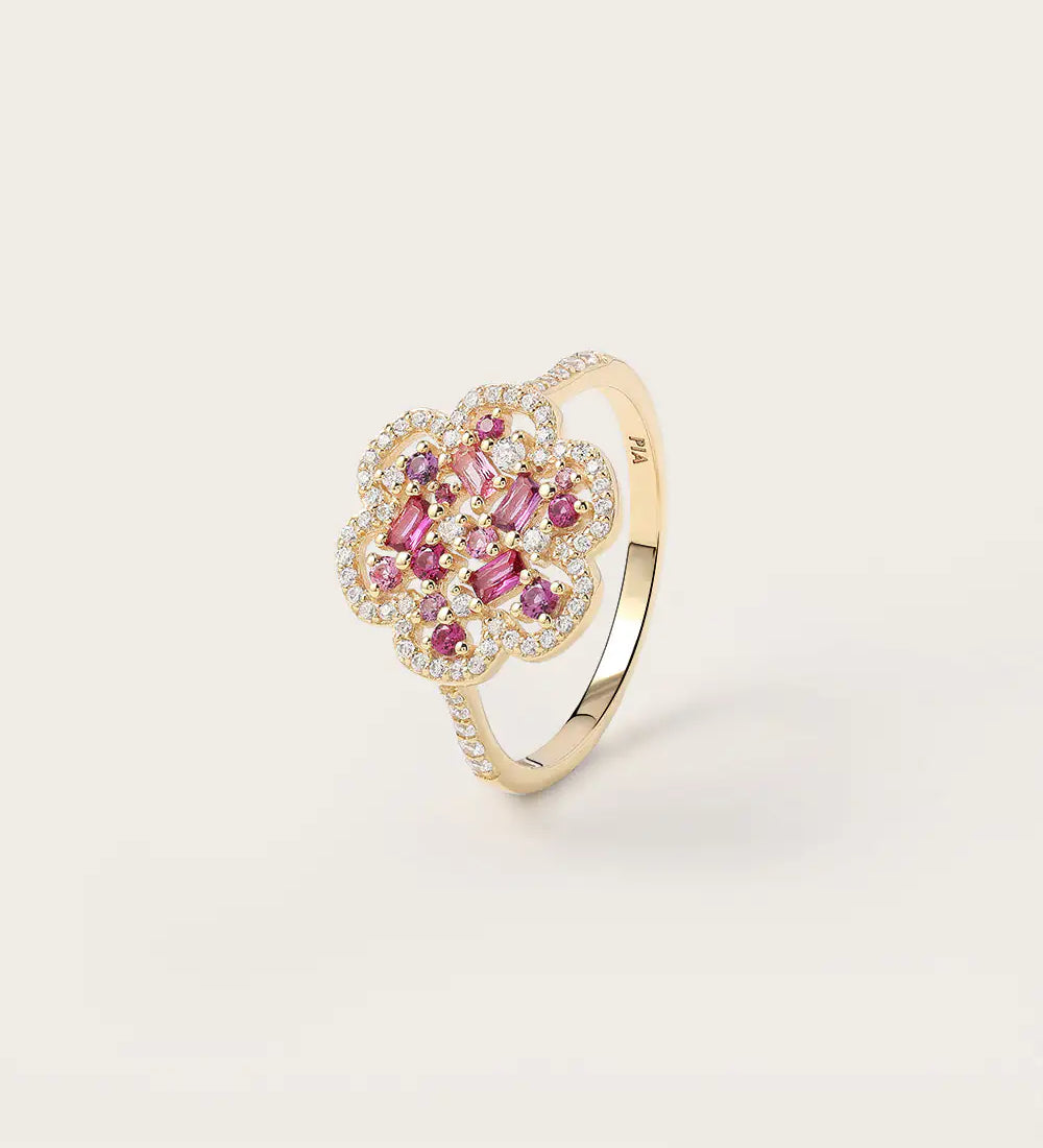 Bague Flora Prune en or jaune