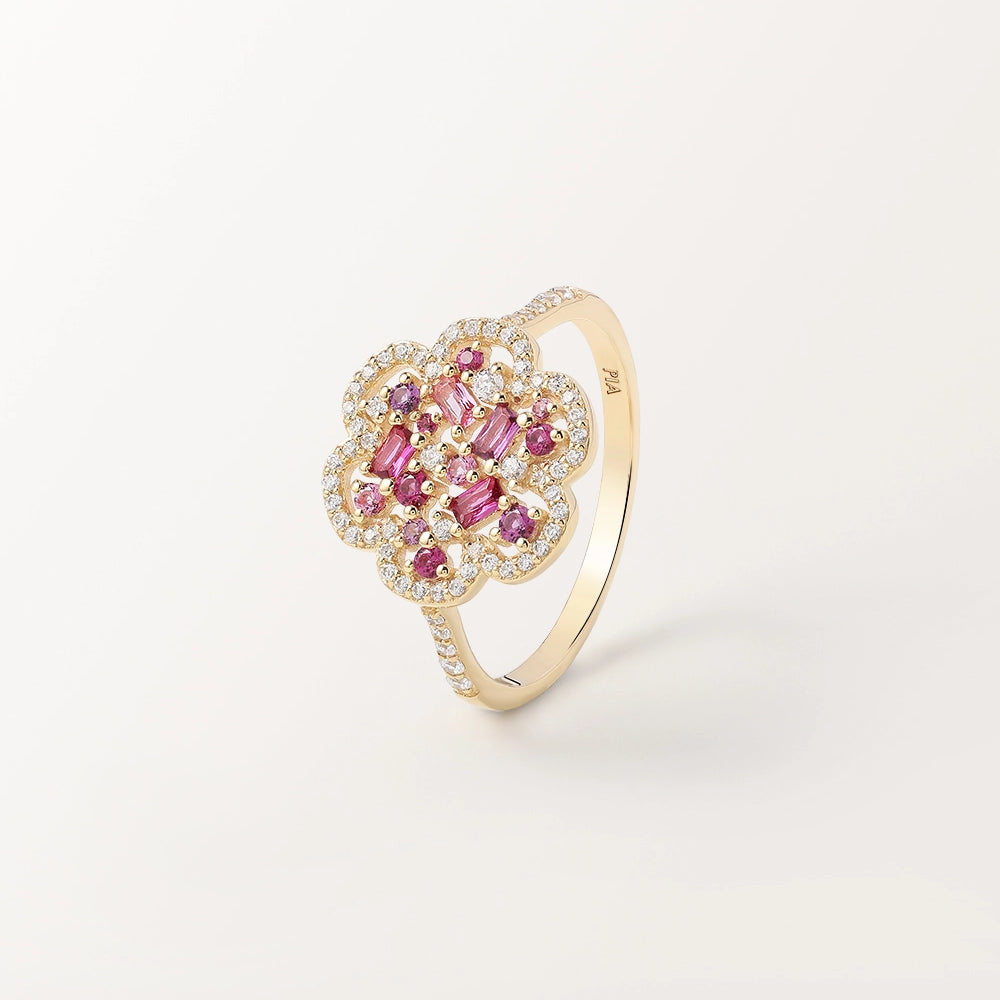 Bague Flora Prune en or jaune
