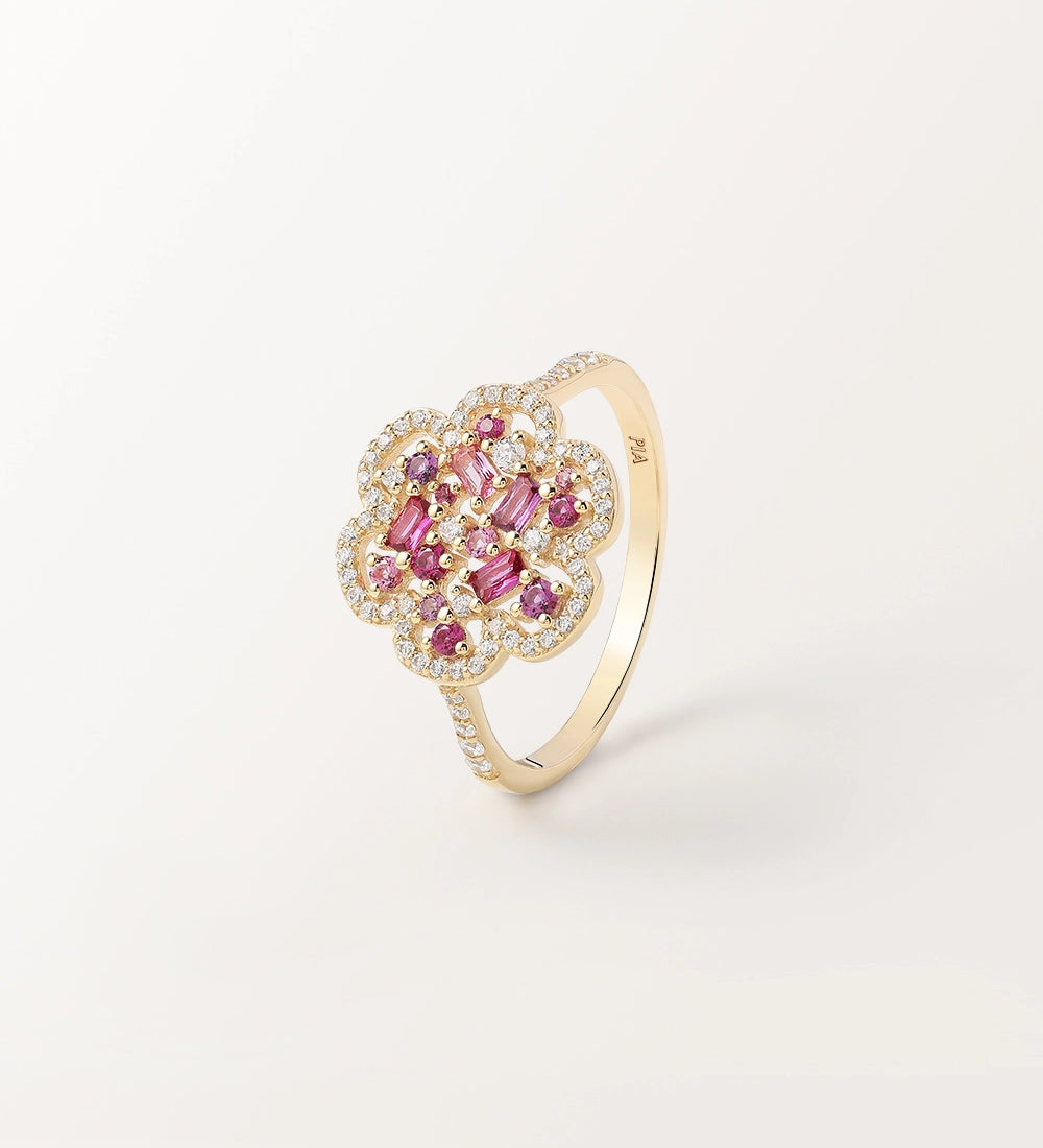Bague Flora Prune en or jaune
