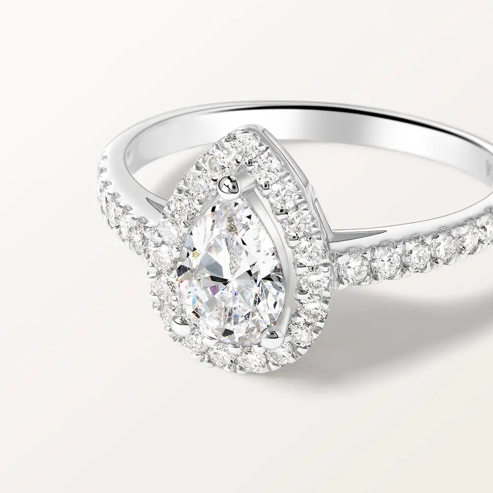 Bague Aura en or blanc et diamant de synthèse
