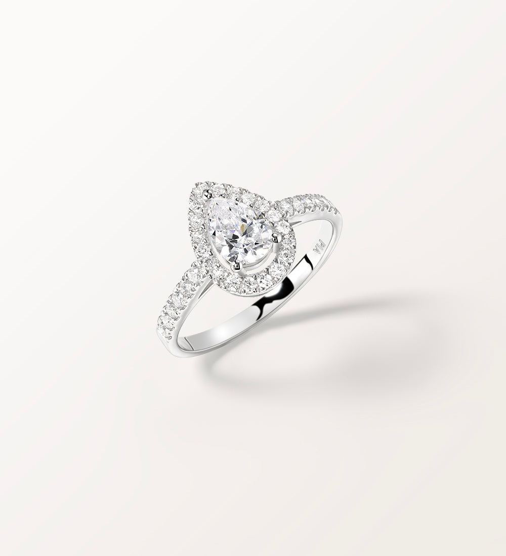 Bague Aura en or blanc et diamant de synthèse