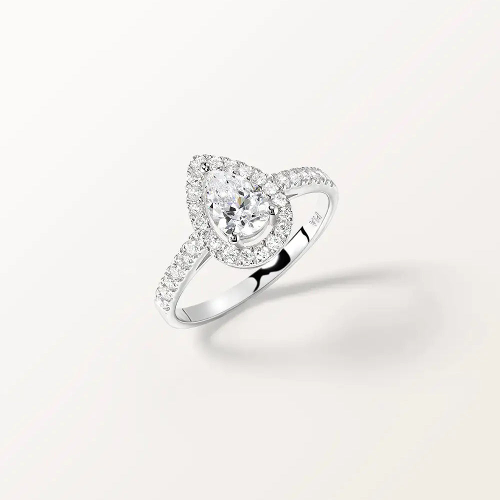 Bague Aura en or blanc et diamant de synthèse