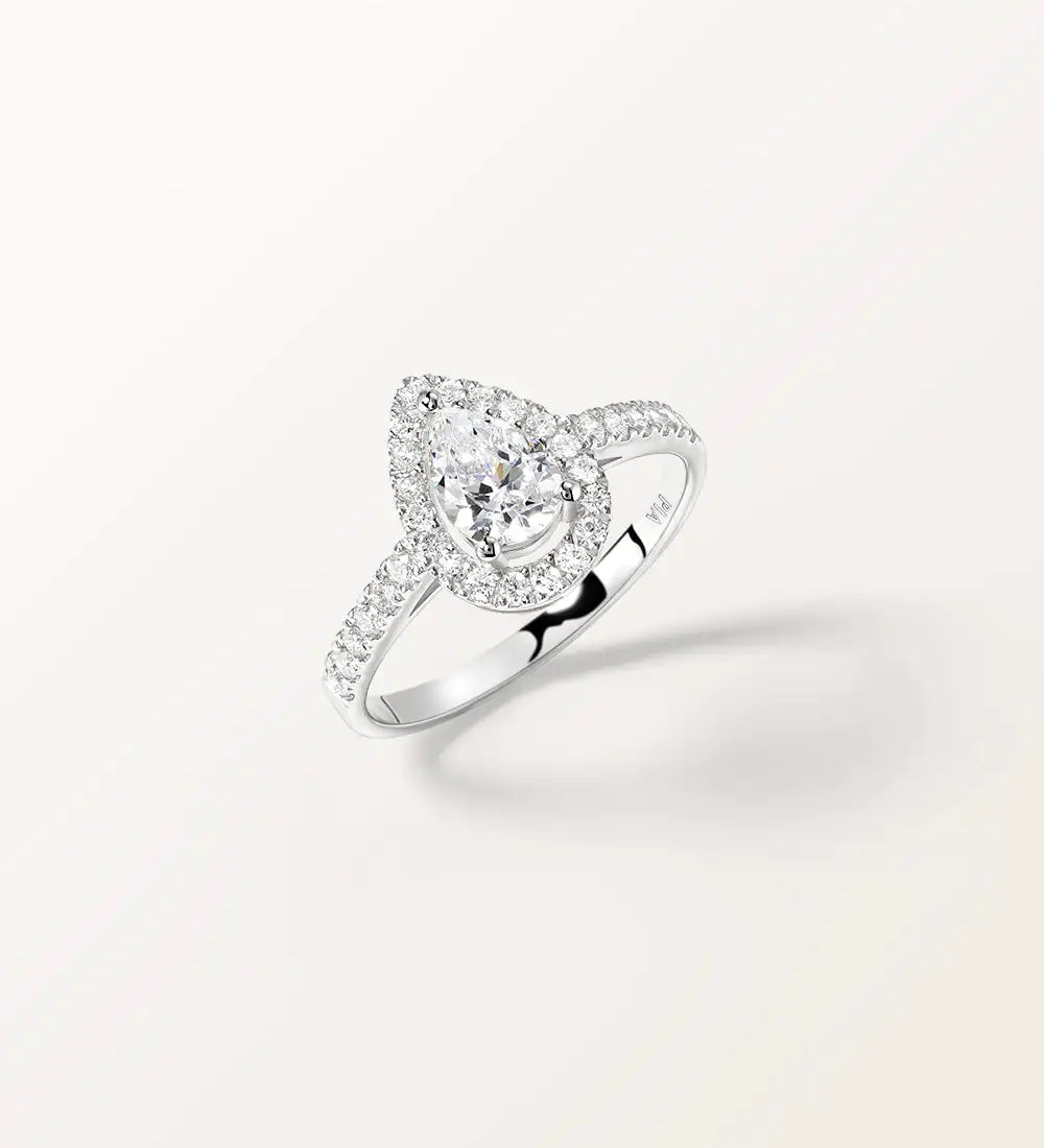 Bague Aura en or blanc et diamant de synthèse