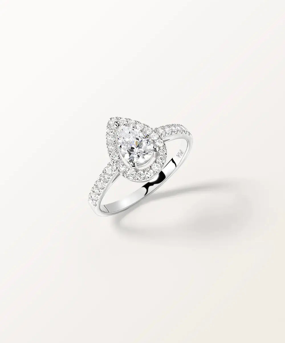 Bague Aura en or blanc et diamant de synthèse
