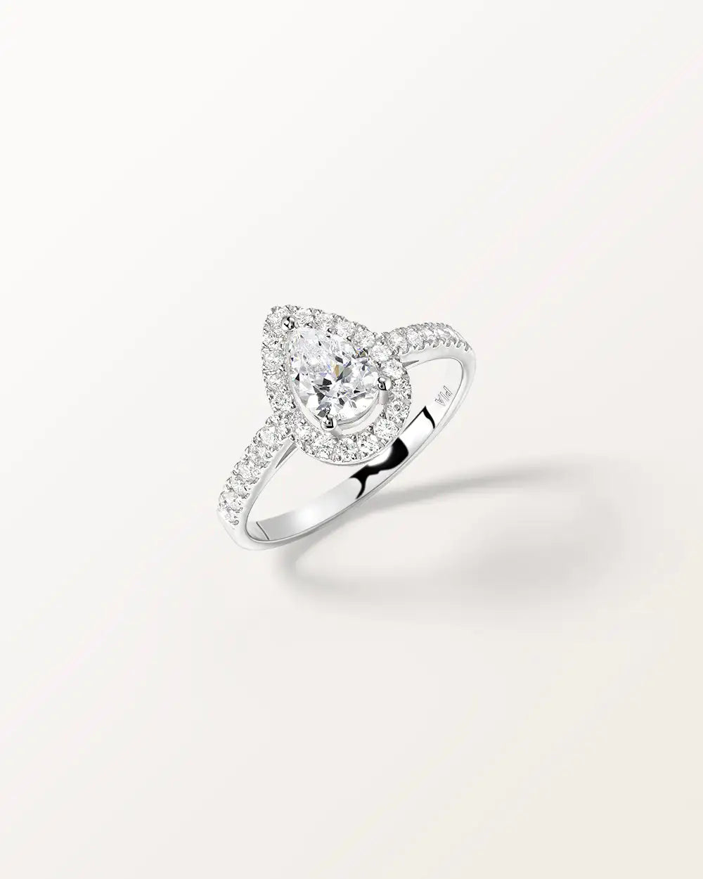 Bague Aura en or blanc et diamant de synthèse
