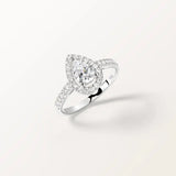 Bague Aura en or blanc et diamant de synthèse