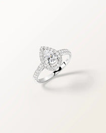 Bague Aura en or blanc et diamant de synthèse