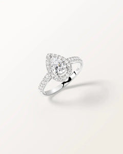 Bague Aura en or blanc et diamant de synthèse