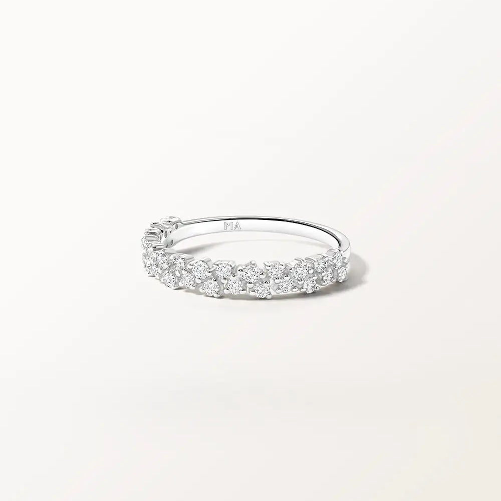 Bague Rivière en or blanc et diamant de synthèse