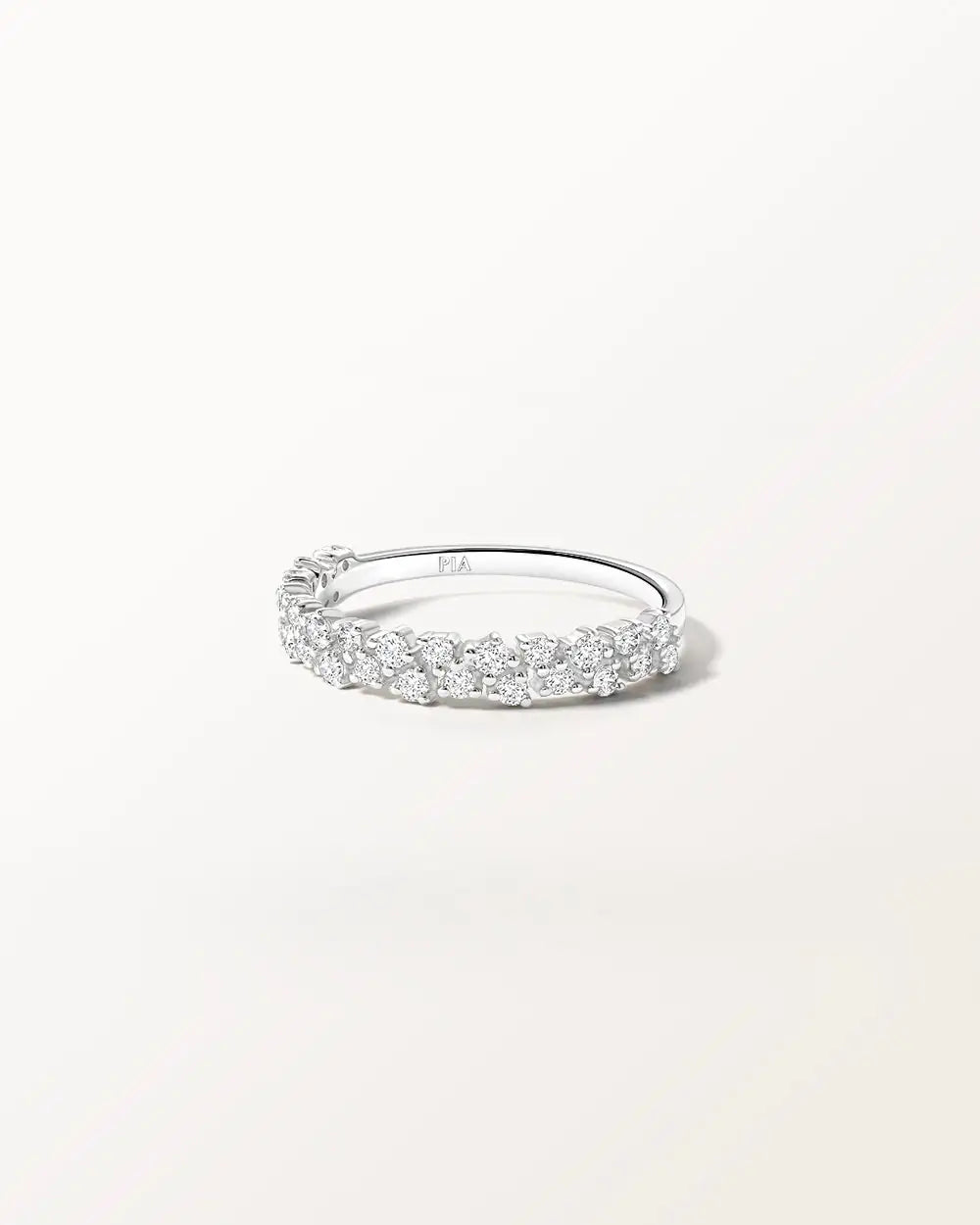 Bague Rivière en or blanc et diamant de synthèse