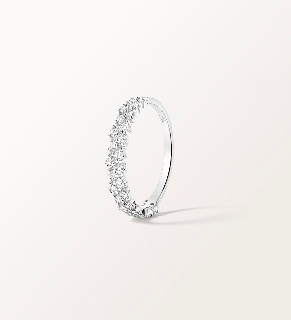 Bague Rivière en or blanc et diamant de synthèse