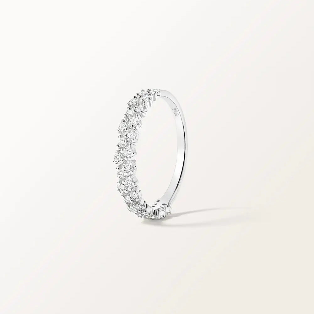 Bague Rivière en or blanc et diamant de synthèse