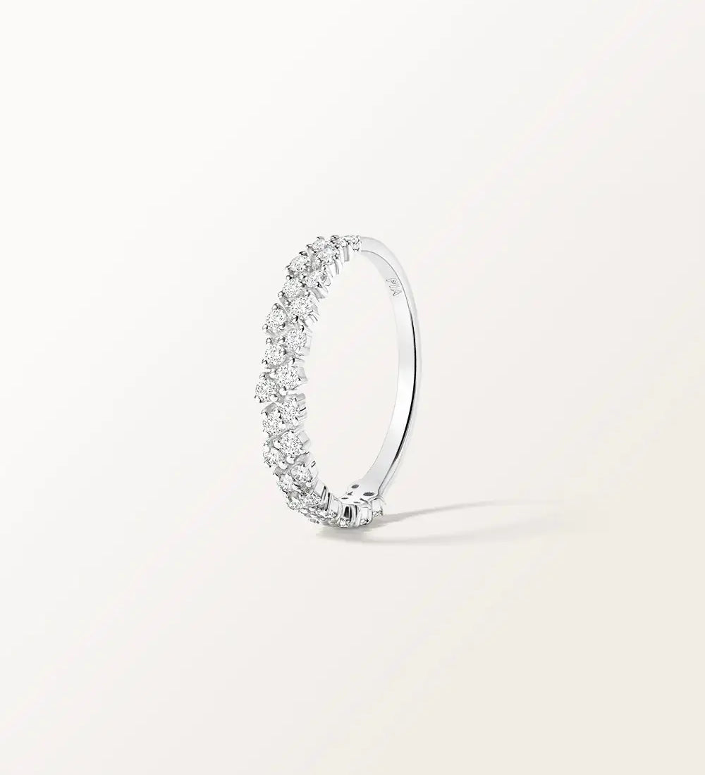 Bague Rivière en or blanc et diamant de synthèse