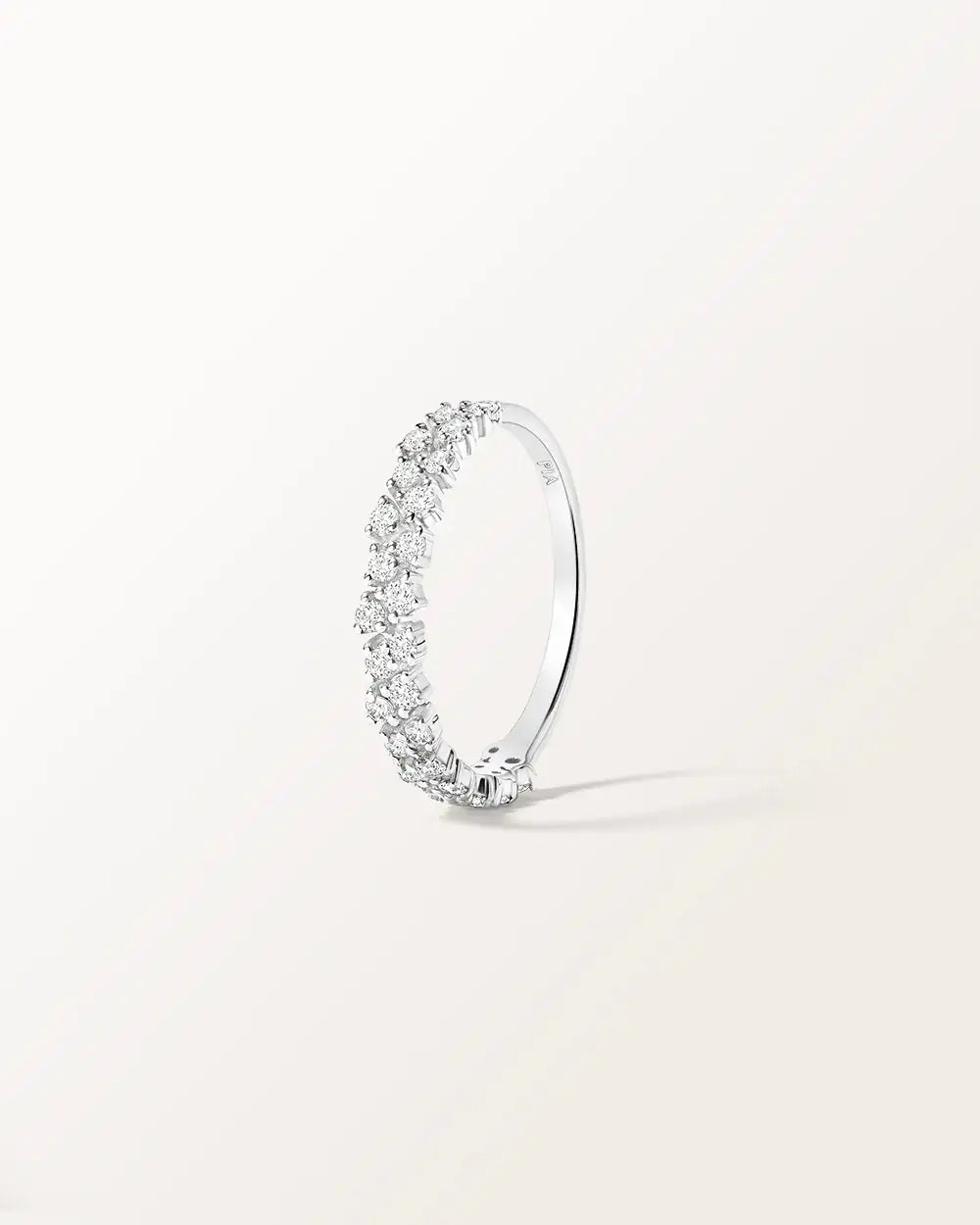 Bague Rivière en or blanc et diamant de synthèse