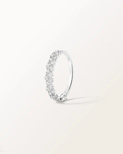 Bague Rivière en or blanc et diamant de synthèse