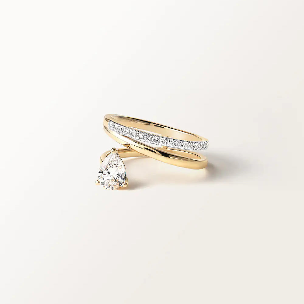 Bague Alba 0.85 carat en Or Jaune et diamant de synthèse