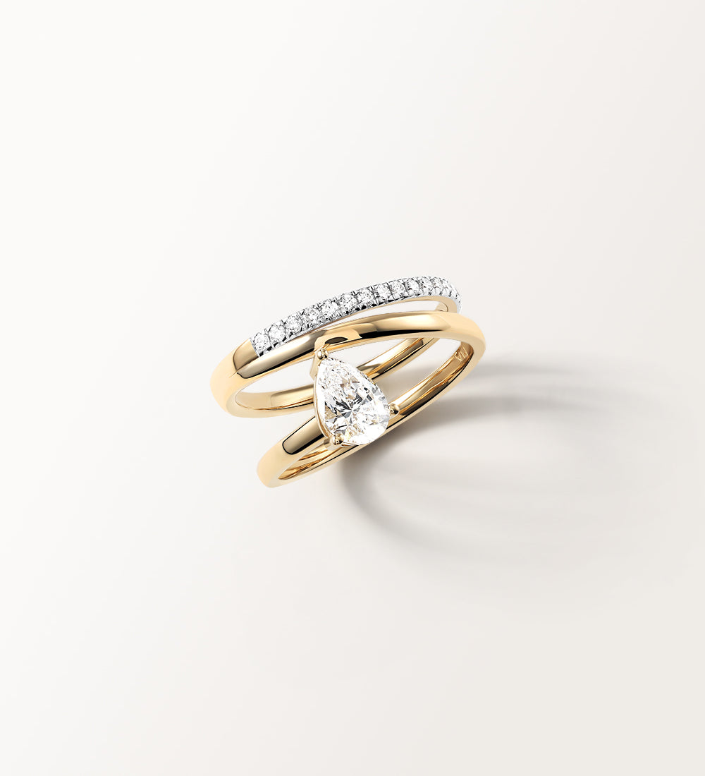 Bague Alba 0.85 carat en Or Jaune et diamant de synthèse